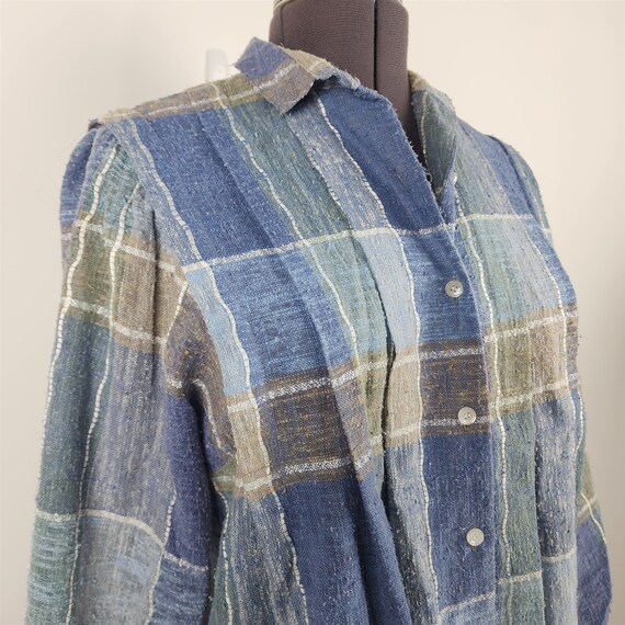 Vintage AC Sport Blue Plaid Button Up Jacket Line… - image 2