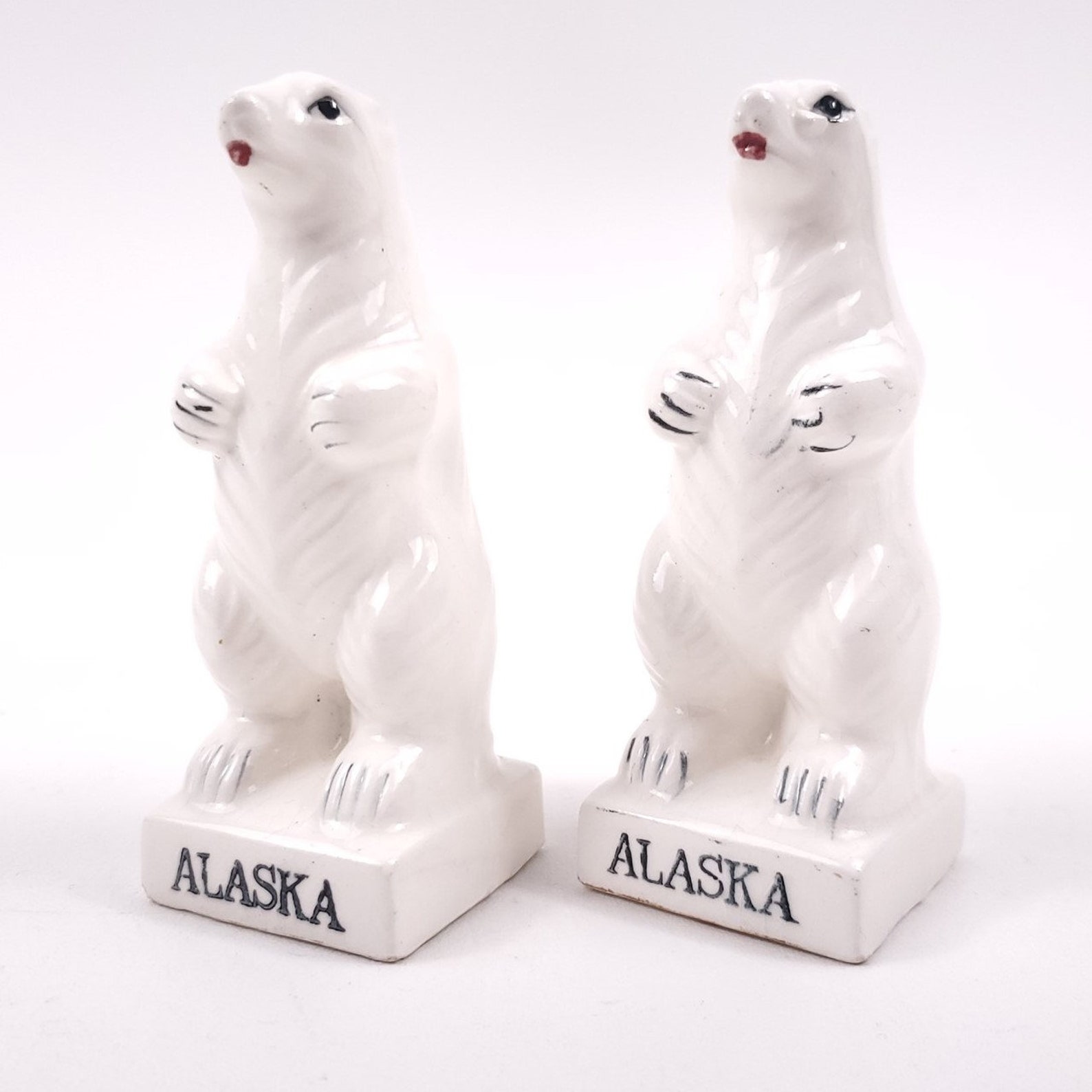 Ceramic Polar Bear Standing Up Alaska Souvenir Salt