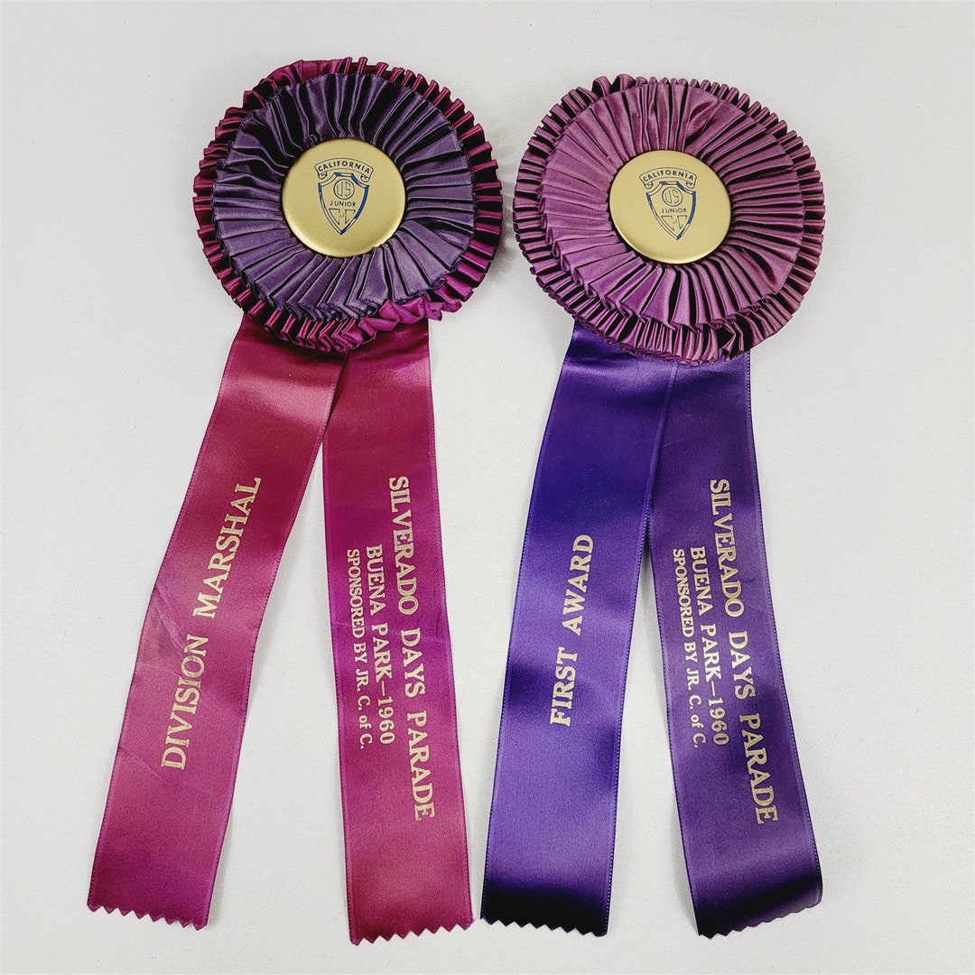 Parade Ribbons 2 Vintage Buena Park CA Silverado Days Marshal Horse Parade Awards ...