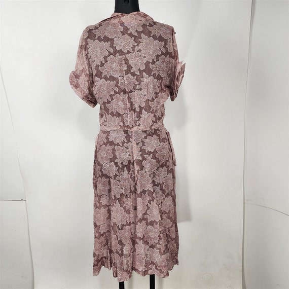 Vintage 1950s Murray White Mauve Pink Floral Prin… - image 7