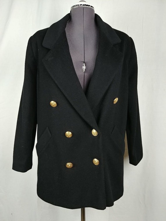 Kristen Blake Black Double Breasted Peacoat Jacket Coat Womens - Etsy