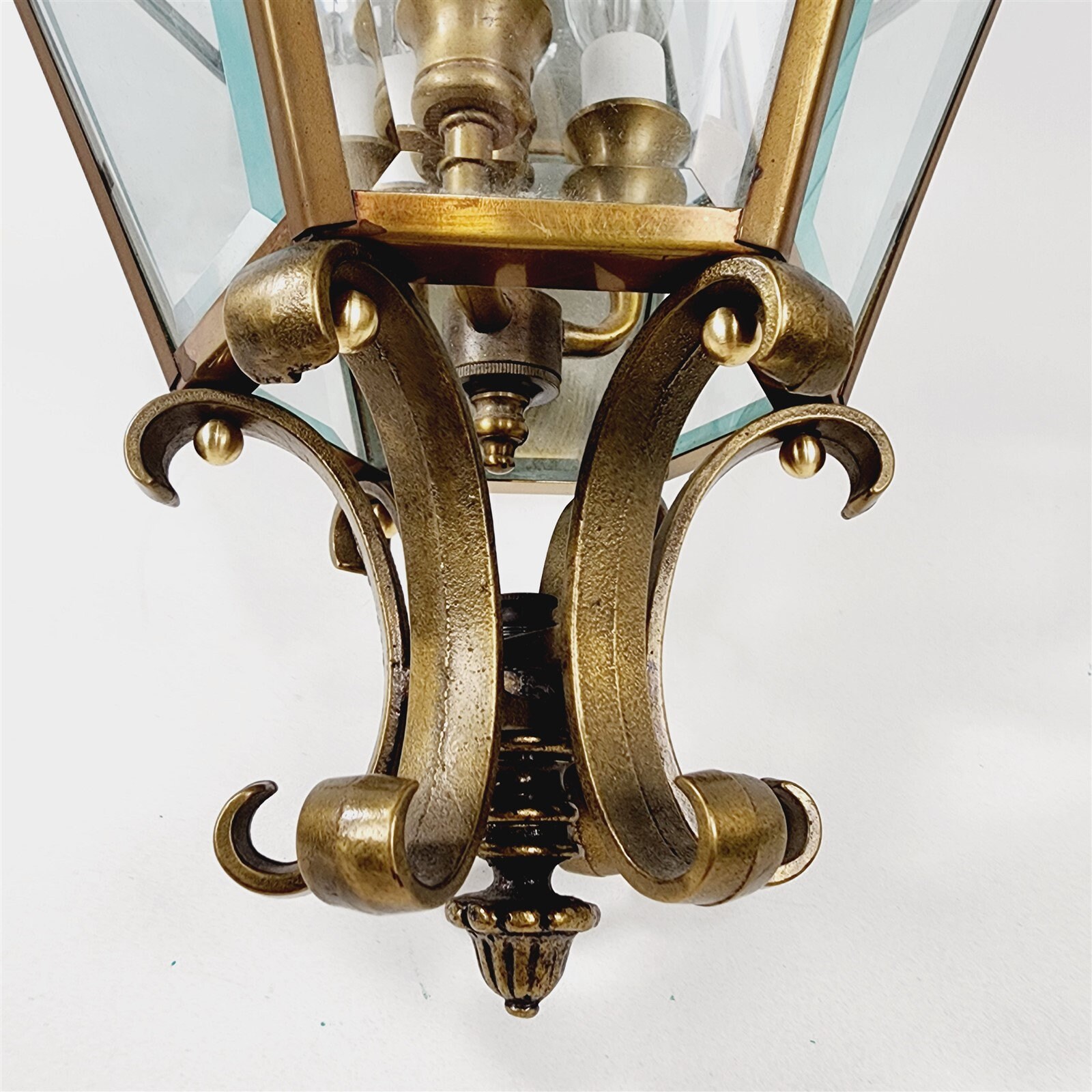 Vintage 1981 ELA NO. D-203 Brass Wall Lamp Beveled Glass