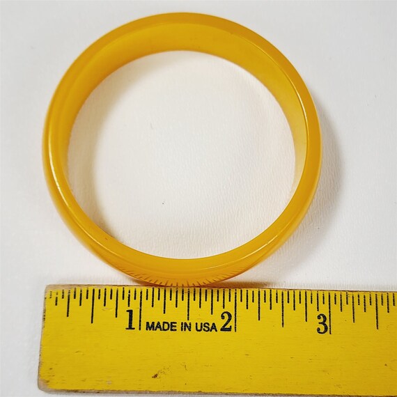 Vintage Yellow Butterscotch Bakelite Bangle Brace… - image 8