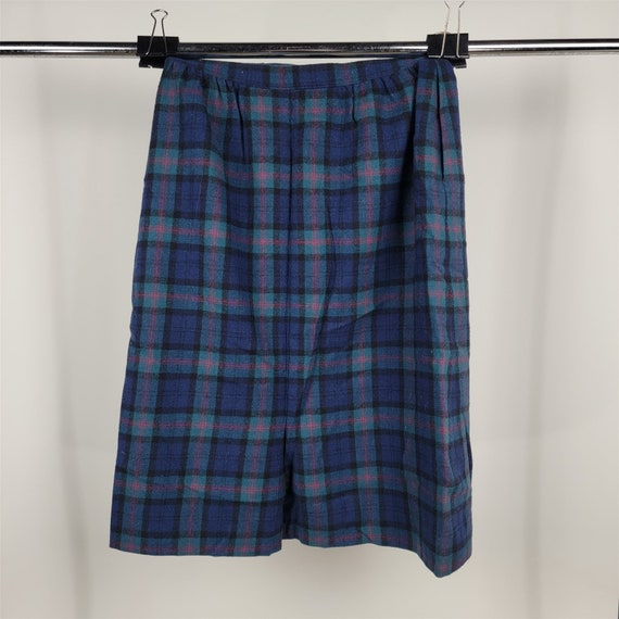 Vintage Pendleton Blue Green Plaid Skirt Womens S… - image 5