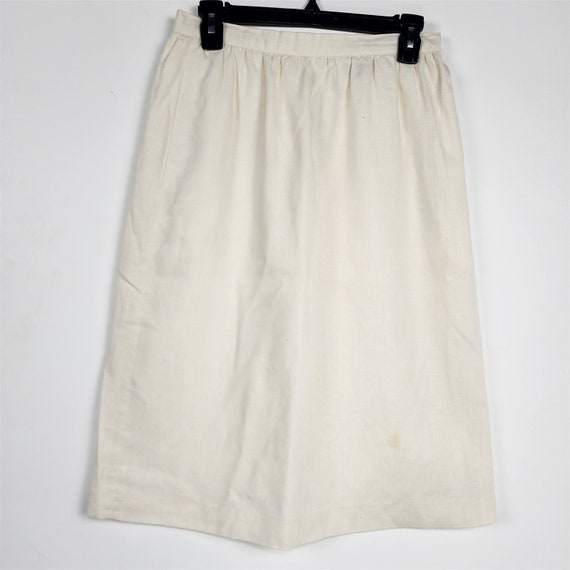 Vintage Acquisition Cream Linen Skirt - 28" Waist - image 1