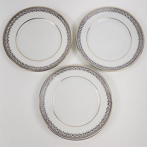 3 Vintage KPM Germany The Emden Porcelain Dessert Plates - 6"