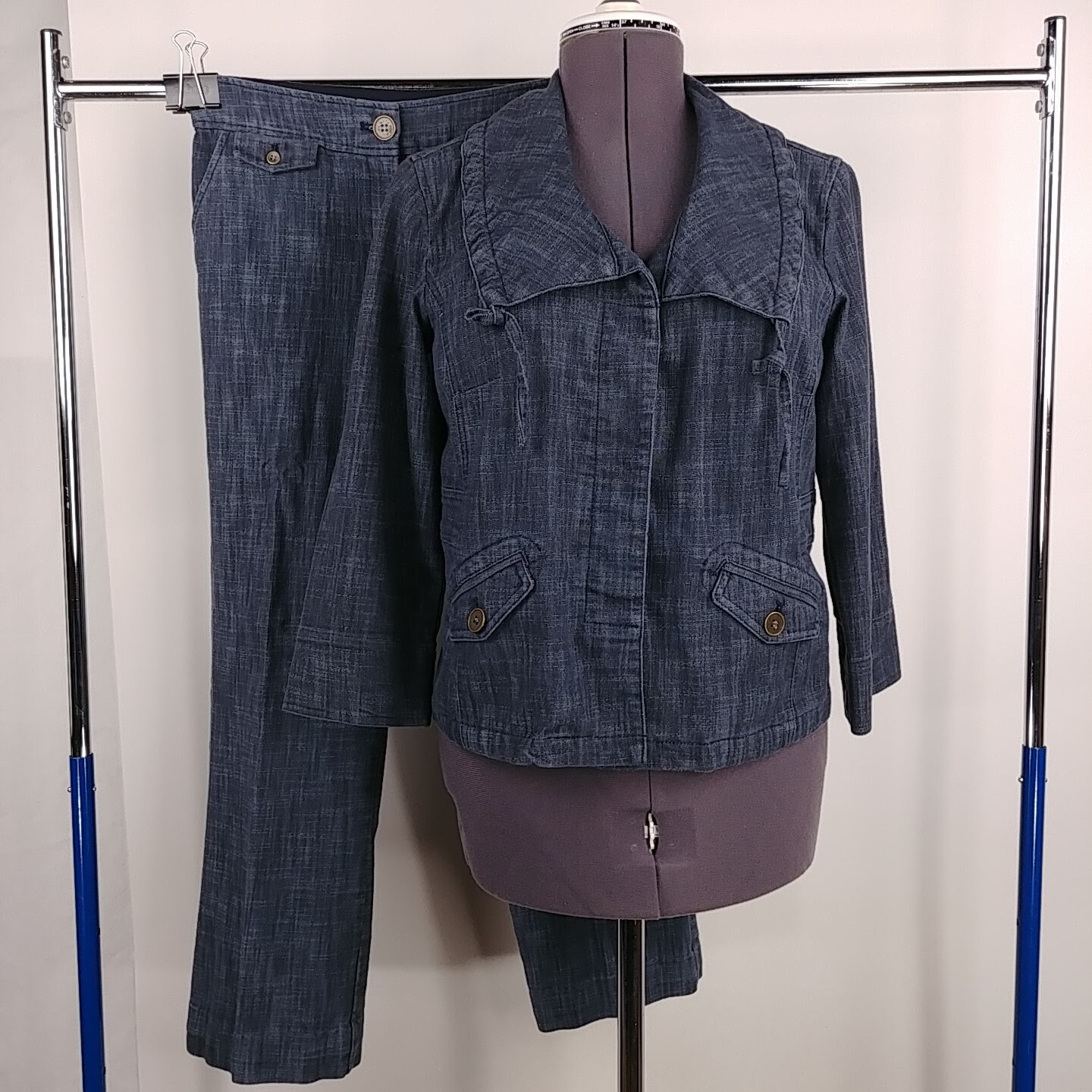JM Collection Denim 3/4 Sleeve Top 