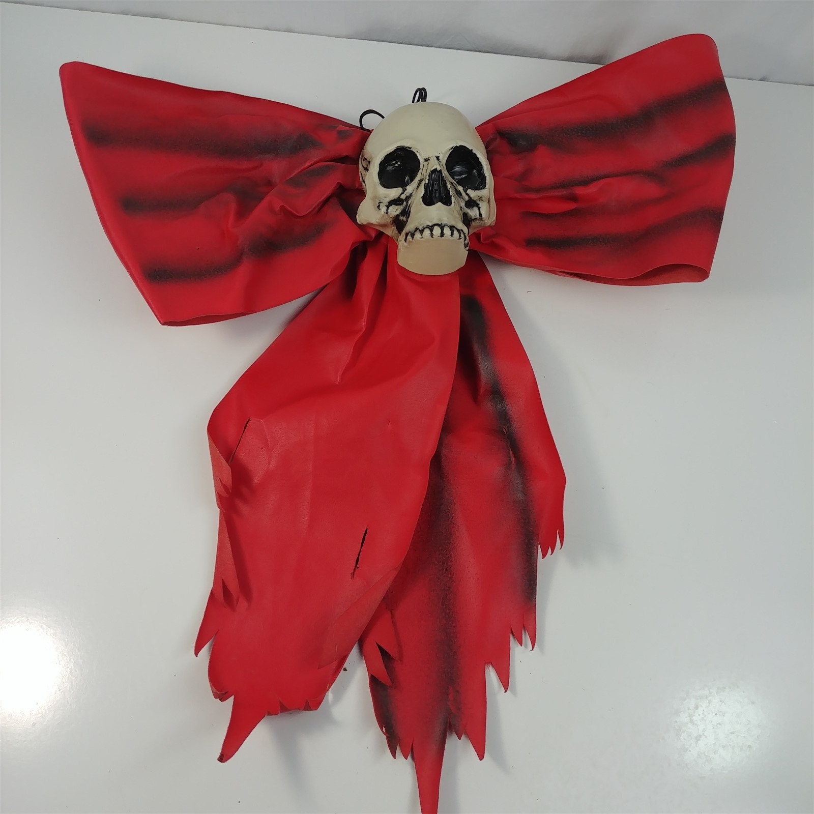 Skeleton Head Red Bow Wall Hanging Door Decoration Halloween Etsy