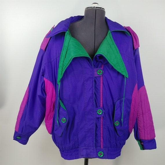 Gitano Outerwear Retro 1980s Ski Jacket Puffy Coat Purple Blue | Etsy