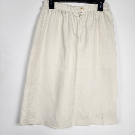 Vintage Acquisition Cream Linen Skirt - 28" Waist - image 3