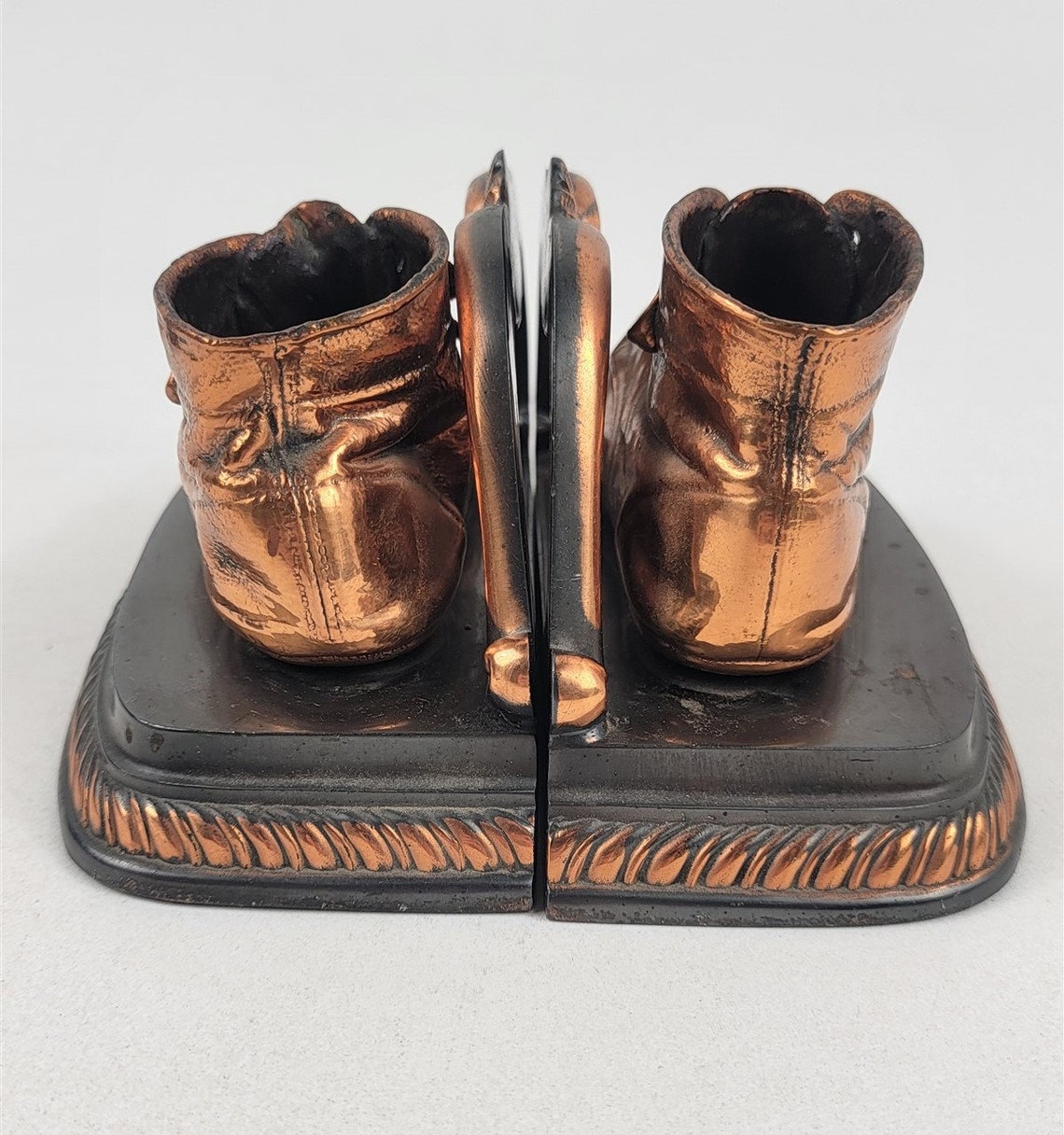 Vintage Bronze Baby Shoe Bookends Mason Co. Boston Nursery Etsy