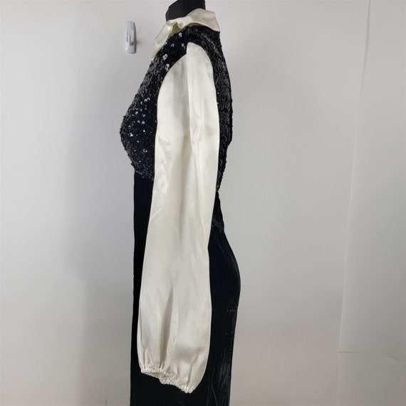 Vintage 1970s Long Velvet Sequin Gown Dress Long … - image 6