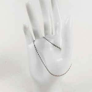 Rhodium Plated Bracelet Scroll 1.25mm Chain - 8 1/2&quot;