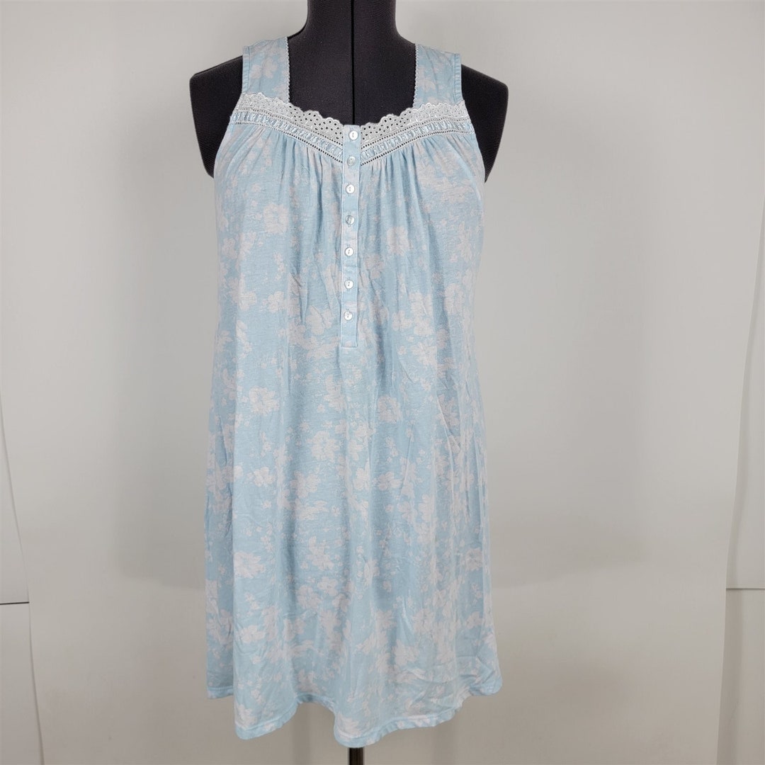 Earth Angels Nightgown Floral Light Blue Sleeveless Summer - Etsy