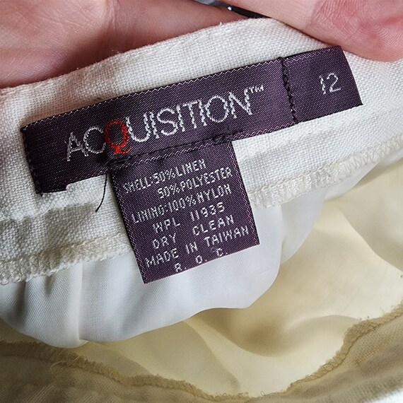 Vintage Acquisition Cream Linen Skirt - 28" Waist - image 6