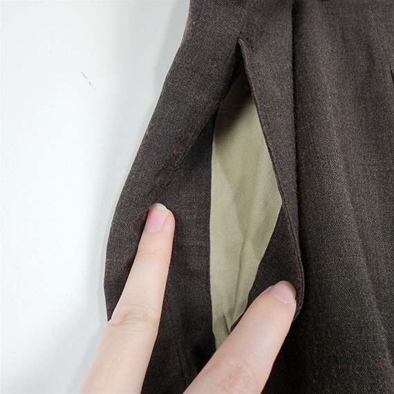 Vintage 1950s Dark Brown Brown Mens Suit Pants Sl… - image 3