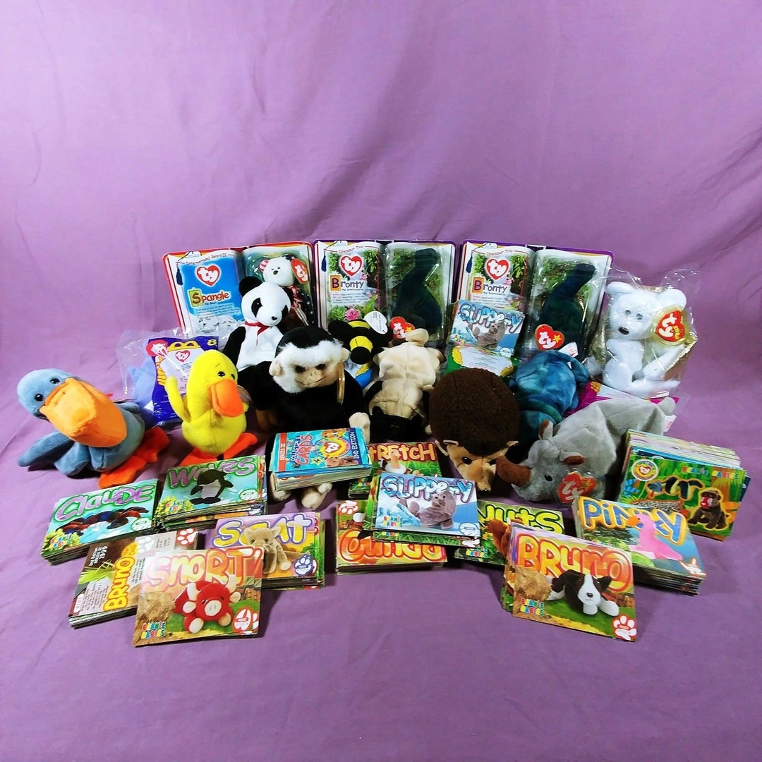 Lot of 17 Beanie Babies Trading Cards & Stickers 90's Etsy