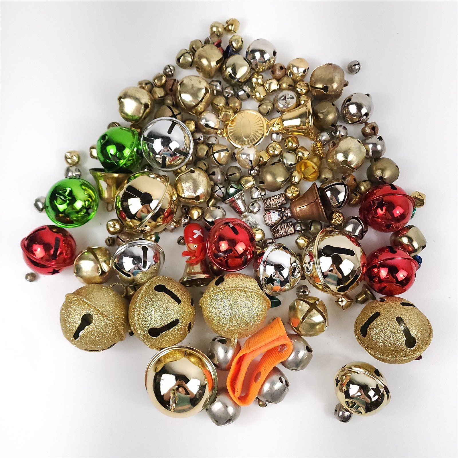 Mini Metal Jingle Bells, Gold, 3/8-inch, 60-piece 
