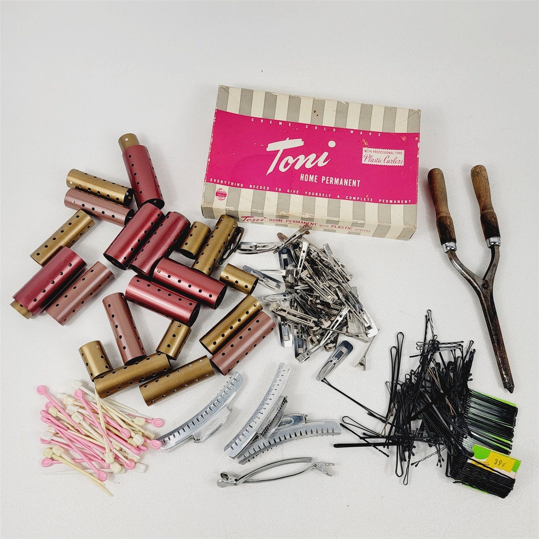 Vintage Beautician Hair Rollers Clips Hot Iron Curlers Toni Etsy