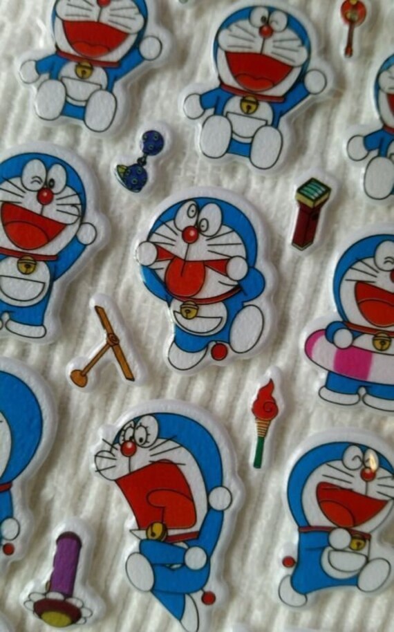 Lot #5 3 Sheets Puffy Stickers Japan Anime Cartoon Japanese Doraemon