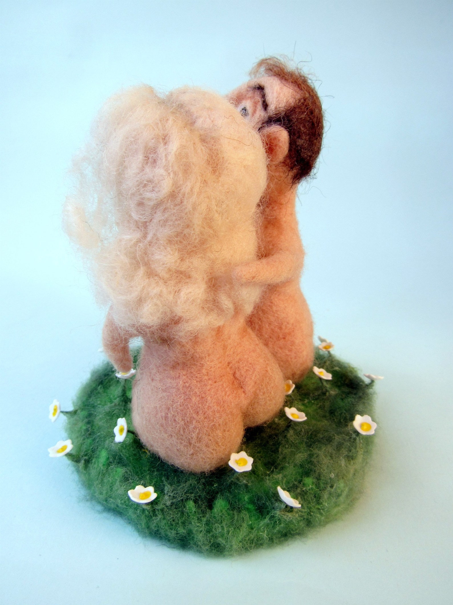 Adam and eve miniature dolls home decor felted toys naked | Etsy