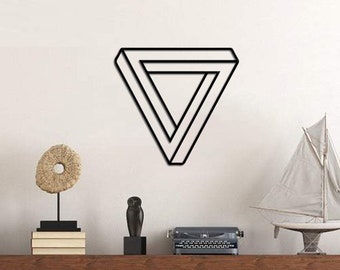 Illusionist Triangle Wall Art, Entryway, Symmetrical, Wall Hangings, Housewarming Gift, Office Decor, Wall Art, Home Decor, Home Living
