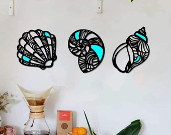 Sea Shells Wall Art, Peaceful, Home Decor, Wall Hanging, Housewarming Gift, Sea Shells, Living Room, Elegance, Home Living