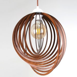 Modern Circle Lamp, Wood Circular  Decorative Chandelier,Moving Chandelier, Christmas Gifts,Motion Design Ceiling,Customizable,holiday Gifts