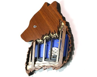 Bear in Night Wall Art, 3D Wooden Wall Art, Multi-Layer Wooden Art, Home Decor, Wall Hangings, Wooden Art, Living Room, Housewarming Gift