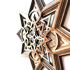 Star Wall Art, Multi-Layer Wooden Art, 3D Decor, Wooden Wall Art,  Living Room, Wall Hangings,Wooden Art, Home Decor, Housewarming Gift