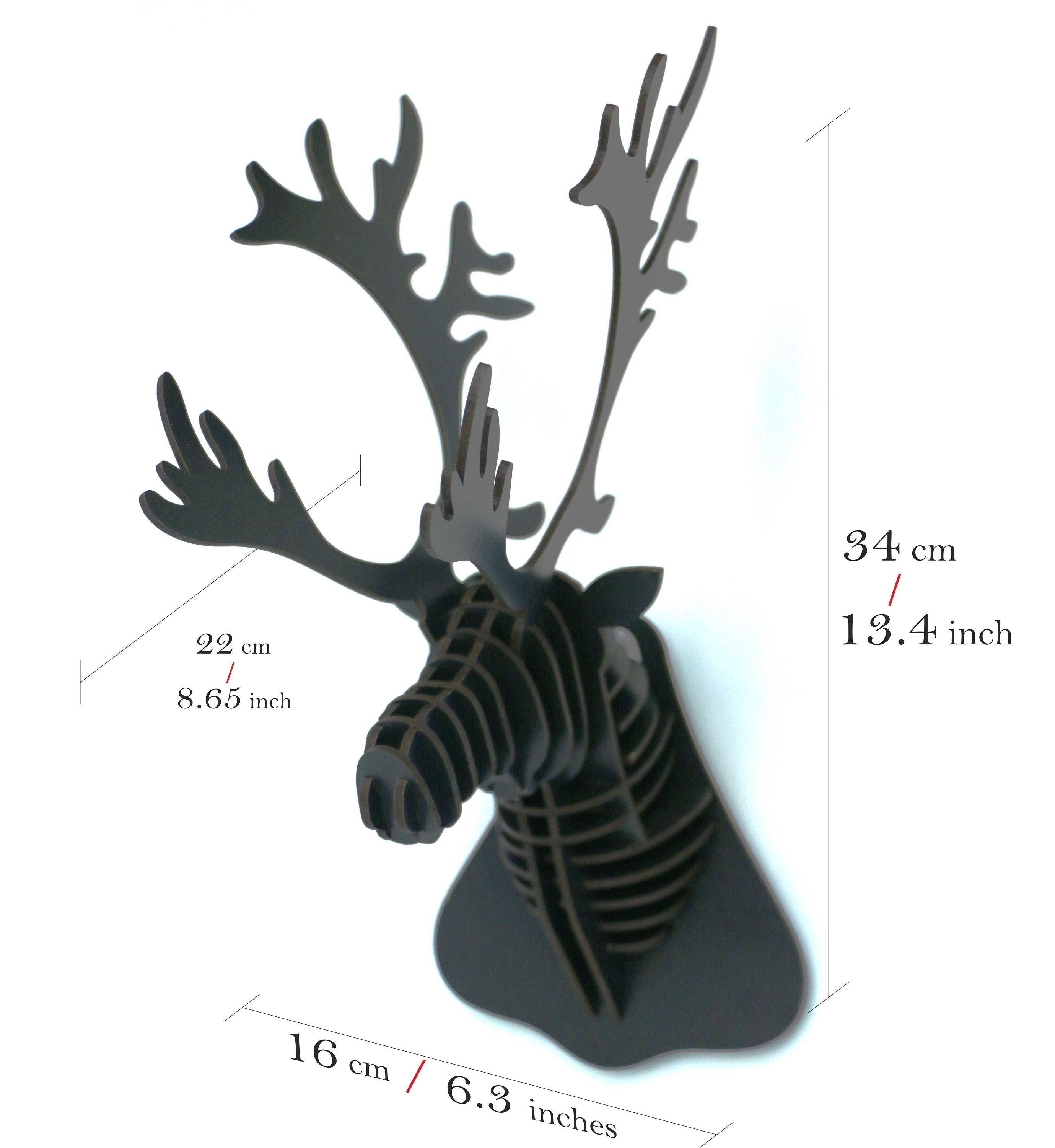 Wooden Deer Head Home Decor Animal Arttrend Trophy Birch Etsy