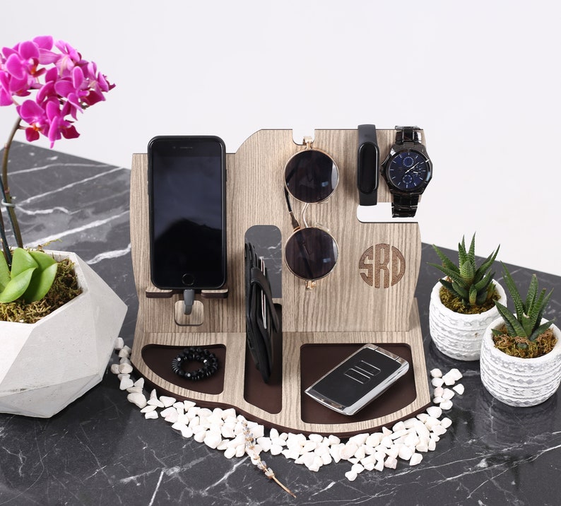 Docking Station, Phone Stand, Personalized Gift Phone Stand For Him, Charging Station, Home Office Desk Organizer, Men Gift, Father's Gift