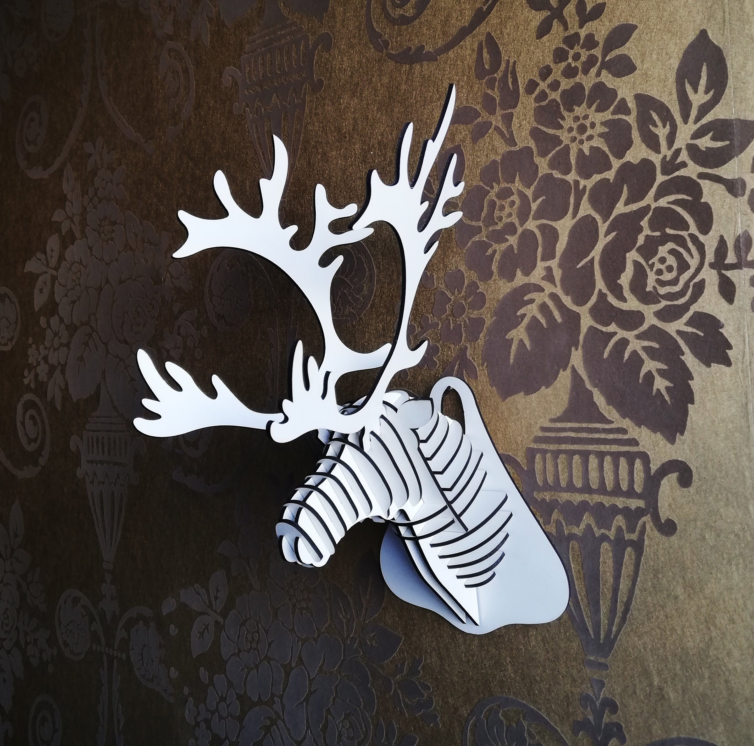 Wooden Deer Head Home Decor Animal Arttrend Trophy Birch Etsy