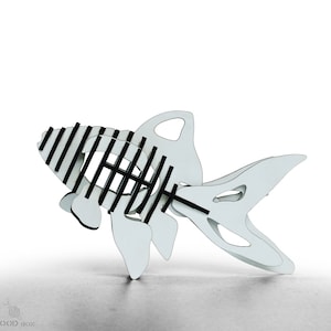 3D Fish wooden decoration puzzle,Home living decoration, Lazer Cut, Wooden gift for kids,DIY wooden Kit,Wooden animal puzzle