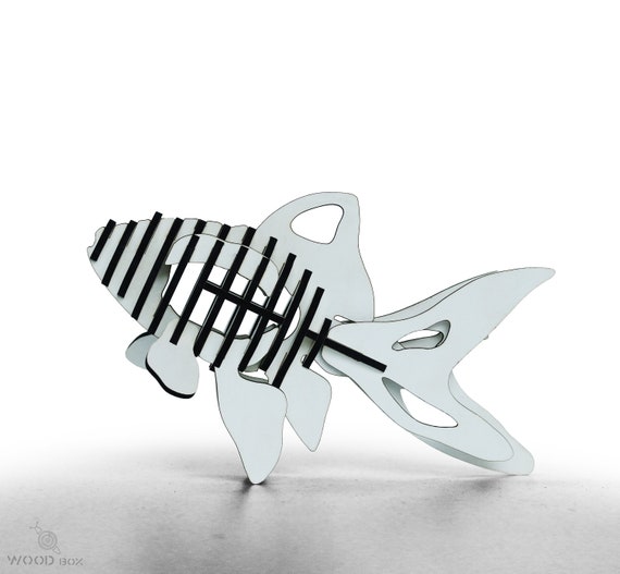 3D Fish Wooden Decoration Puzzle,home Living Decoration, Lazer Cut, Wooden  Gift for Kids,diy Wooden Kit,wooden Animal Puzzle 