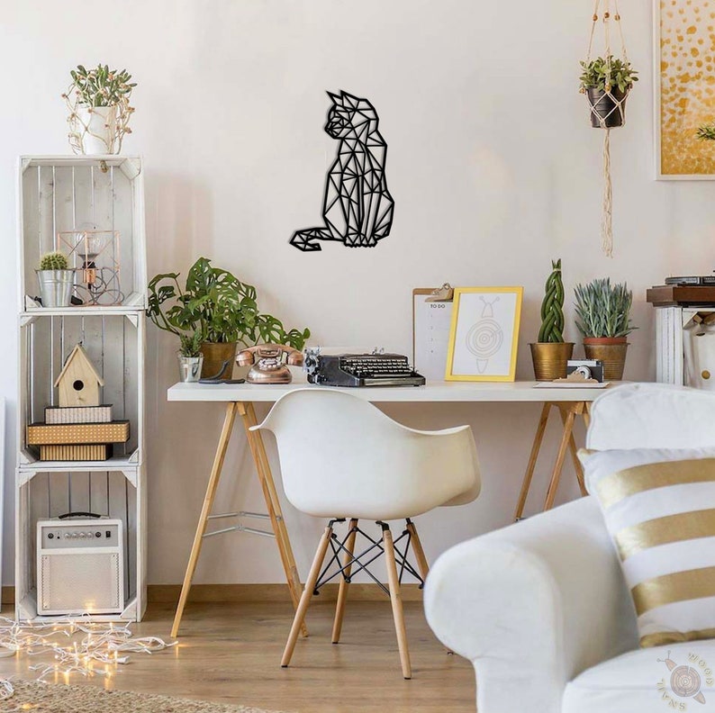 Kitty Wall Decor, Home Decor, Wall Art, Wall Hangings, Wooden Art, Living Room, Housewarming Gift, Cat