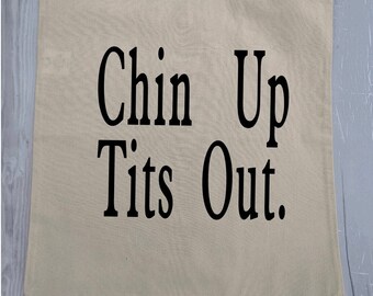 Chin up tote bag, best friend birthday gift, Christmas gift for mum, letterbox gift for a girl, stocking stuffer, secret Santa gift
