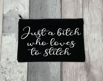Personalised sewing case, needle case, sewing accessory. Sewing gift. Craft storage bag. Best friend gift. Funny bag. Adult humour bag.