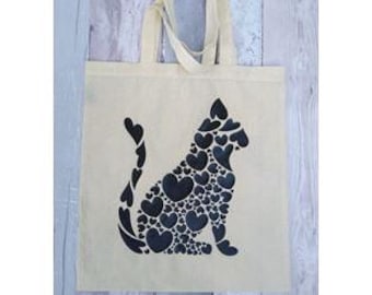 Bonita bolsa de gato, preciosa bolsa con forma de corazón, ideal para amantes de los gatos. Regalo perfecto para un amante de los gatos. Bolsa negra con forma de gato, regalo de cumpleaños para mamá gata, regalo para tu mejor amiga.