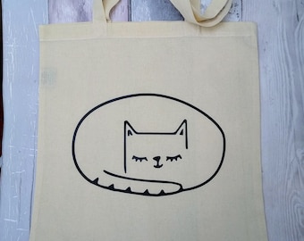 Cute cat tote bag, cat lovers birthday,gift for teen girl, animé gift, animé cat tote bag, eco friendly gift for teen girl, stocking stuffer