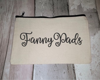 Fanny pads, sanitary wear case, zipped period pad storage, teenage girl gift, panty liner pouch, best friend gift