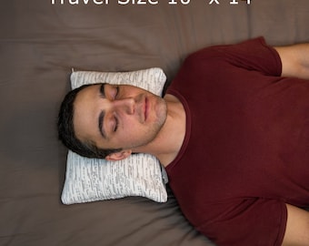 Buckwheat Travel Pillow - A Mini Pillow for Road Trips, Trains, Camping etc. - Filled with Buckwheat Husks