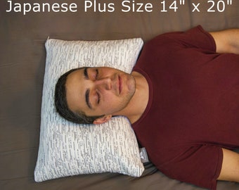 Japanese Buckwheat Pillow – Bamboo Cover, Adjustable Loft, Firm Support (14x20 inches)