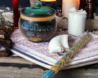 Cauldron Intention Candle ~ Self-Confidence ~ Cotton Flower Fragrance