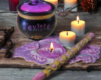 Cauldron Intention Candle ~ I exist ~ Black Cherry Fragrance