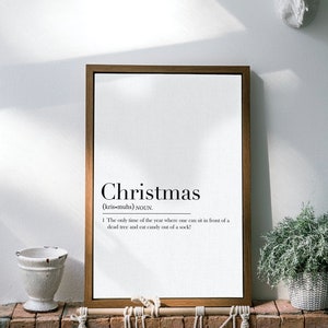 Christmas definition quote print - printed onto thick 220gsm premium finish paper | A4 and A3 paper sizes available - free delivery!
