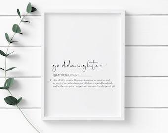 Goddaughter print, personalised goddaughter print, goddaughter gift, gifts, personalised gifts for her, goddaughter card, CHRISTENING GIFT