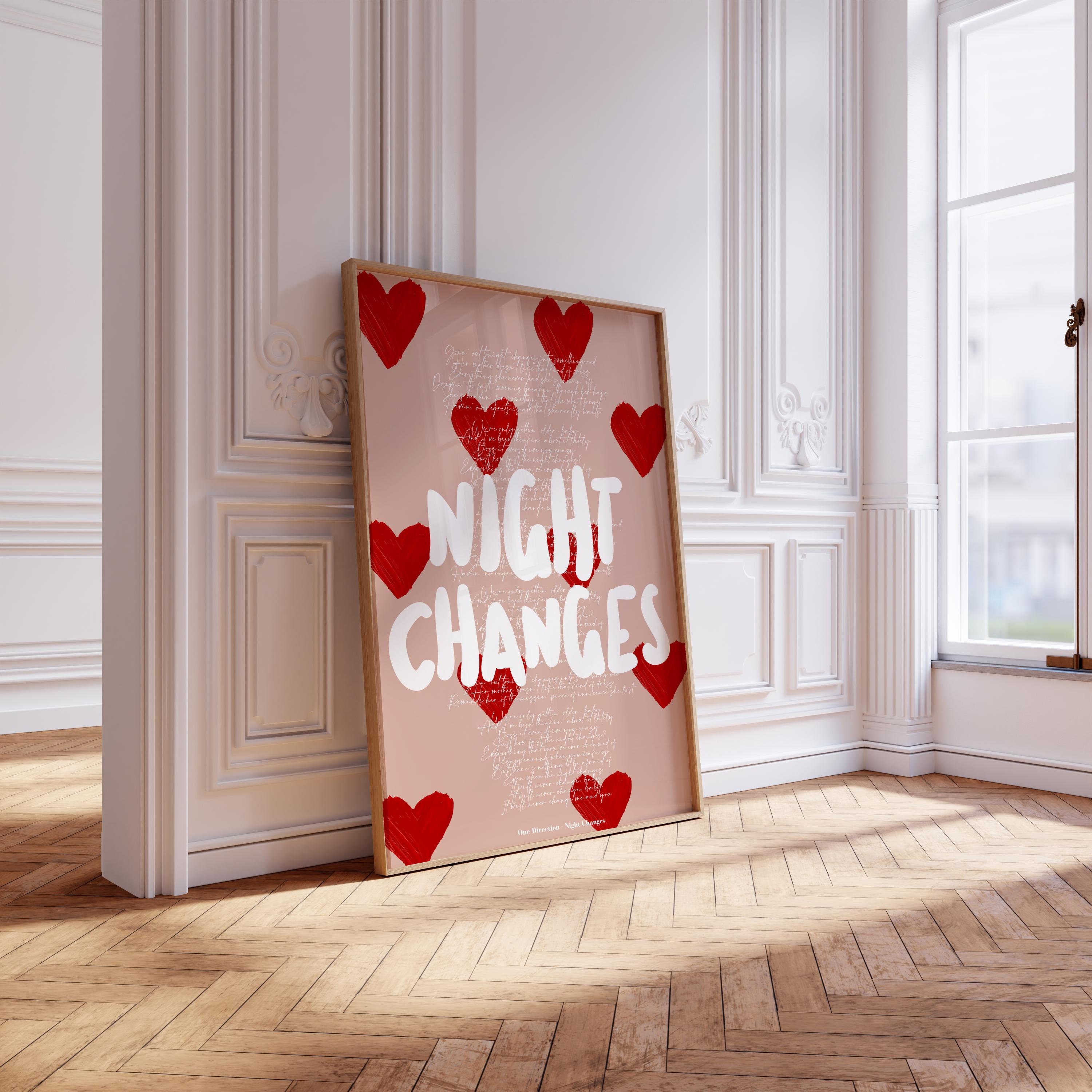 One Direction Print, One Direction Night Changes, Night Changes Print, Night Changes Song Lyrics, Liam Payne Song Lyric Print, One Direction