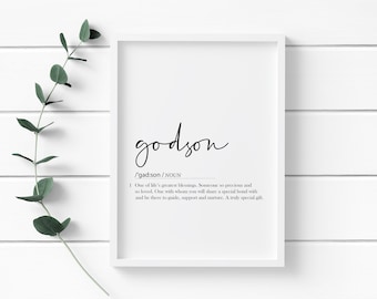 GODSON PRINT, Godson gift, Godson proposal gift, Gifts for Godson, Best Godson, Personalised Godson Gift, Christening Gift