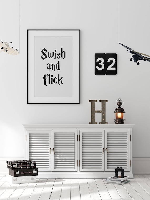 Harry potter quote print - 'swish and flick' - printed onto 240gsm premium quality matte finish card - A5-A3 paper sized available